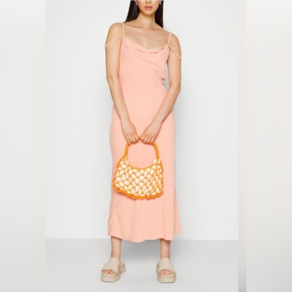 Abercrombie & Fitch Cowl Neck Maxi Dress in Blooming Dahlia size XL brand new